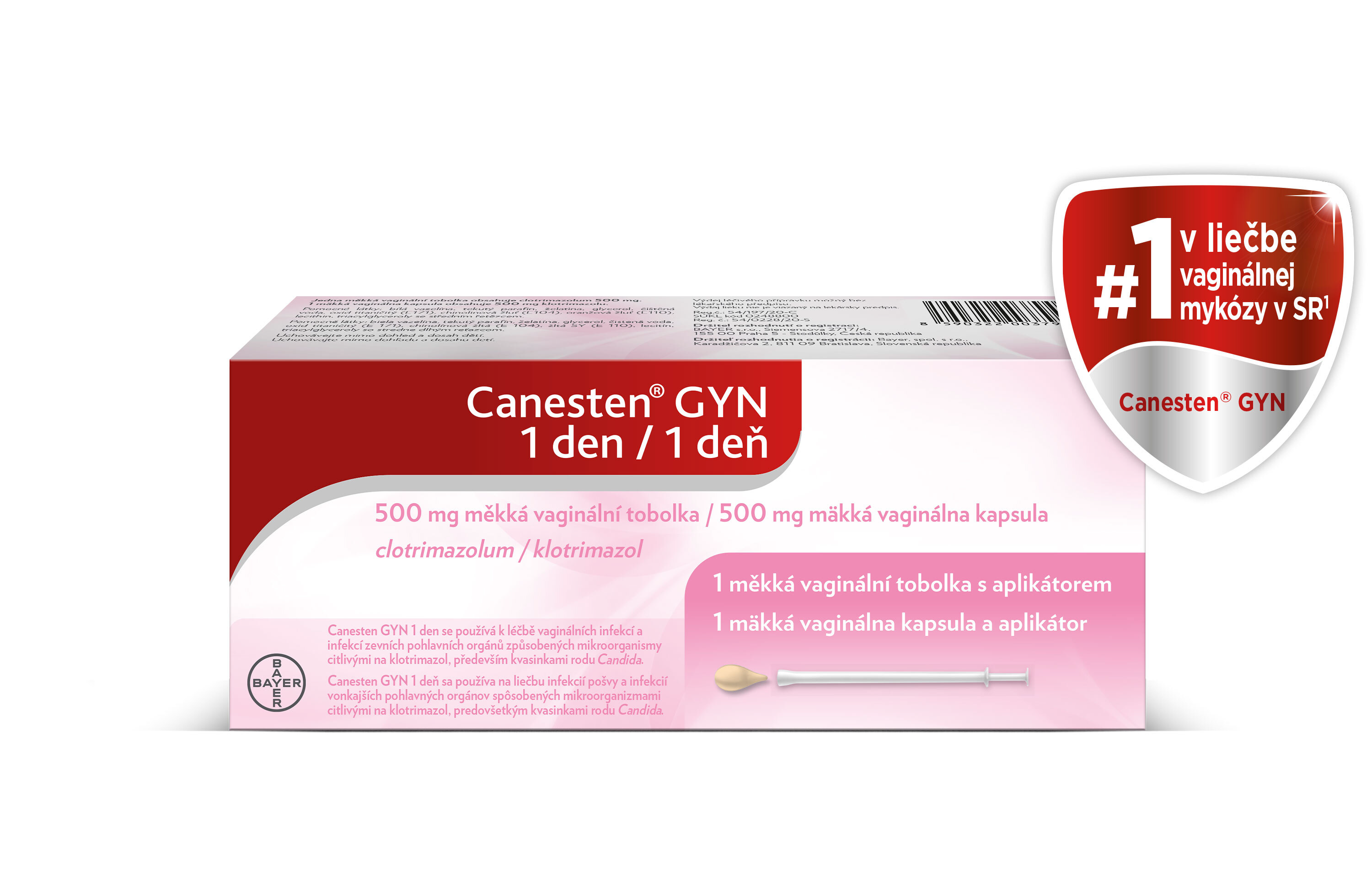 Jednorazová liečba Canesten GYN 1 deň – mäkká vaginálna kapsula pre ľahšie zavádzanie 